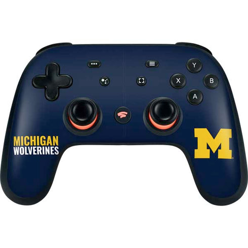 University of Michigan Wolverines M Google Stadia Controller Skin