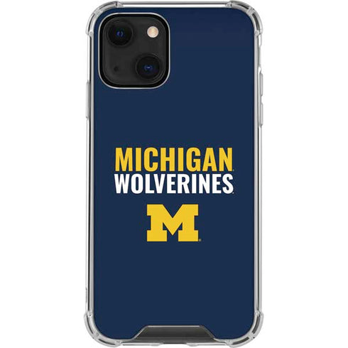 University of Michigan Wolverines M iPhone 15 Plus Clear Case