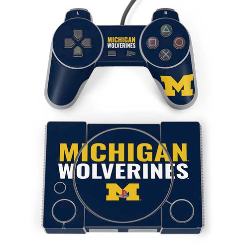University of Michigan Wolverines M PlayStation Classic Bundle Skin