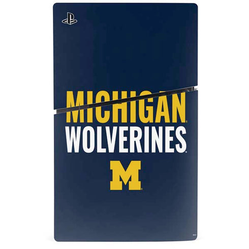 University of Michigan Wolverines M PS5 Slim Digital Edition Bundle Skin