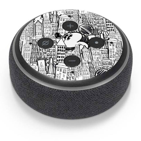 Disney Mickey Mouse Cityscape Sketch Amazon Echo Dot Skin