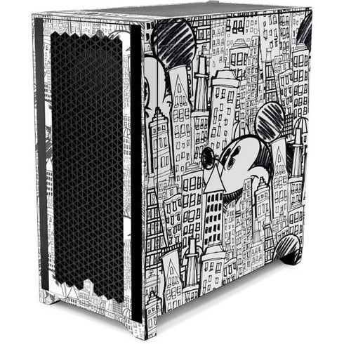 Disney Mickey Mouse Cityscape Sketch Corsair 4000D Tempered Glass Mid-Tower ATX Case Skin