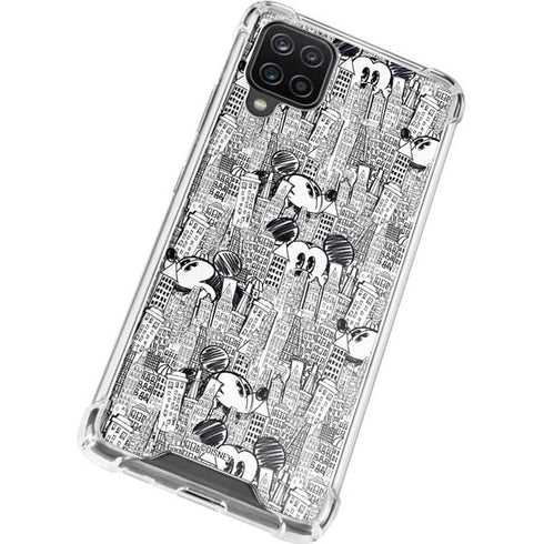 Disney Mickey Mouse Cityscape Sketch Galaxy A12 Clear Case