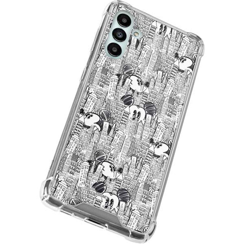 Disney Mickey Mouse Cityscape Sketch Galaxy A13 5G Clear Case