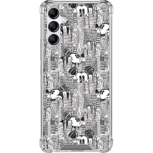 Disney Mickey Mouse Cityscape Sketch Galaxy A14 5G Clear Case