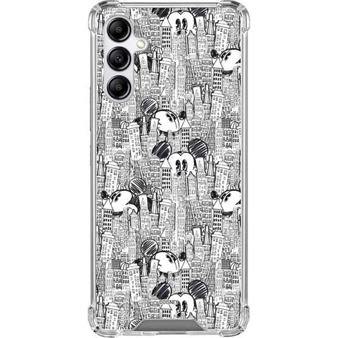 Disney Mickey Mouse Cityscape Sketch Galaxy A15 5G Clear Case