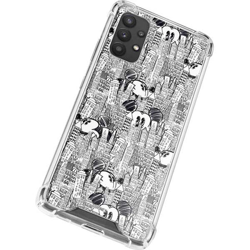 Disney Mickey Mouse Cityscape Sketch Galaxy A32 5G Clear Case