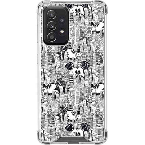 Disney Mickey Mouse Cityscape Sketch Galaxy A52 5G Clear Case