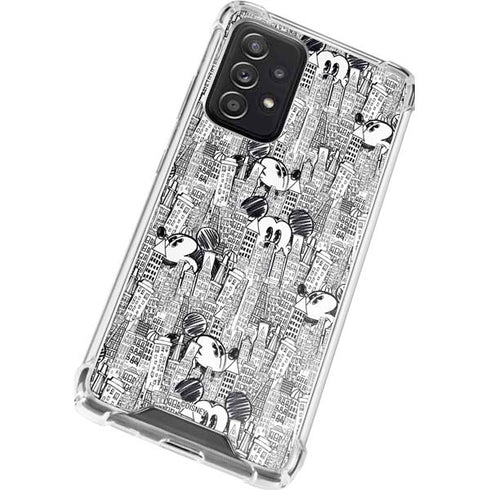 Disney Mickey Mouse Cityscape Sketch Galaxy A52 5G Clear Case