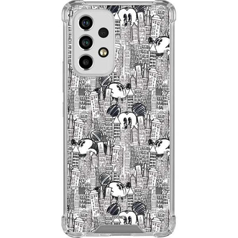 Disney Mickey Mouse Cityscape Sketch Galaxy A53 5G Clear Case