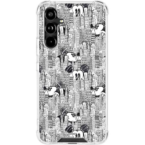 Disney Mickey Mouse Cityscape Sketch Galaxy A54 5G Clear Case