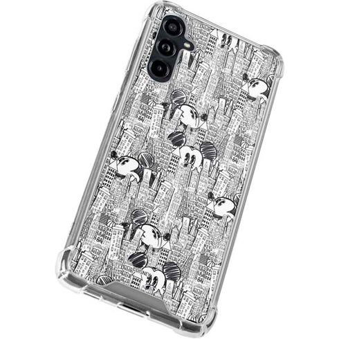 Disney Mickey Mouse Cityscape Sketch Galaxy A54 5G Clear Case