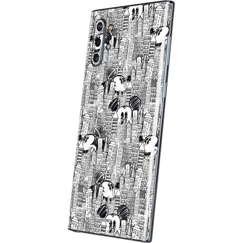 Disney Mickey Mouse Cityscape Sketch Galaxy Note 10 Plus Skin