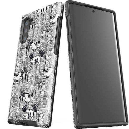 Disney Mickey Mouse Cityscape Sketch Galaxy Note 10 Pro Case