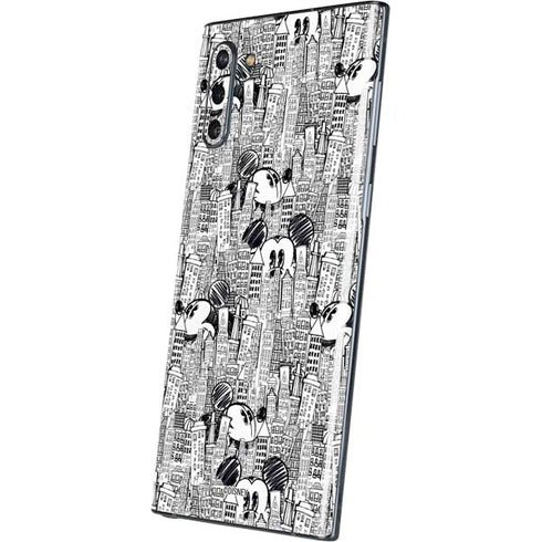 Disney Mickey Mouse Cityscape Sketch Galaxy Note 10 Skin