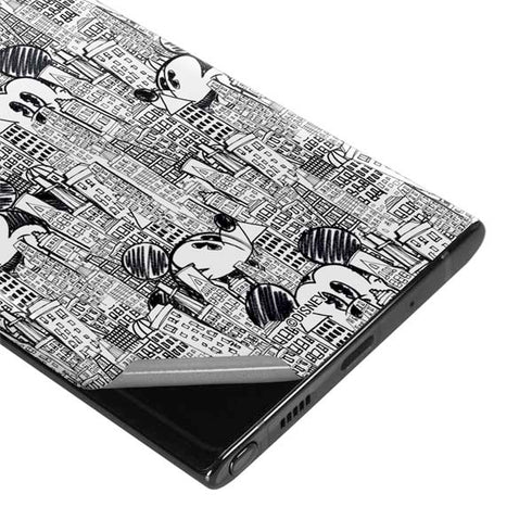 Disney Mickey Mouse Cityscape Sketch Galaxy Note 10 Skin