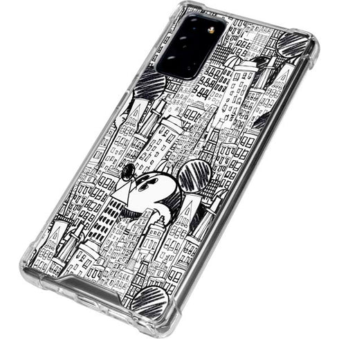 Disney Mickey Mouse Cityscape Sketch Galaxy Note20 5G Clear Case
