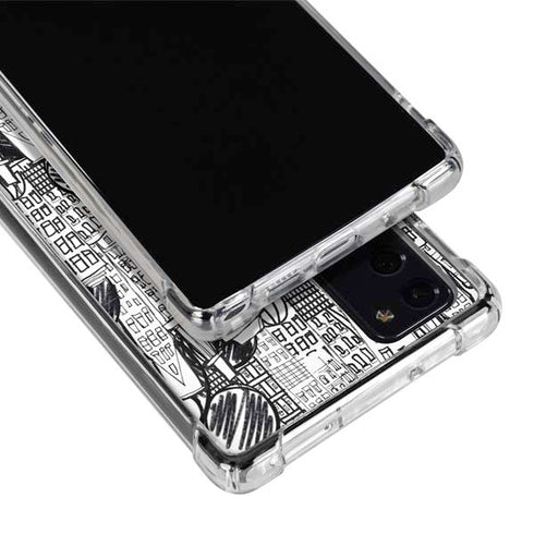 Disney Mickey Mouse Cityscape Sketch Galaxy Note20 5G Clear Case