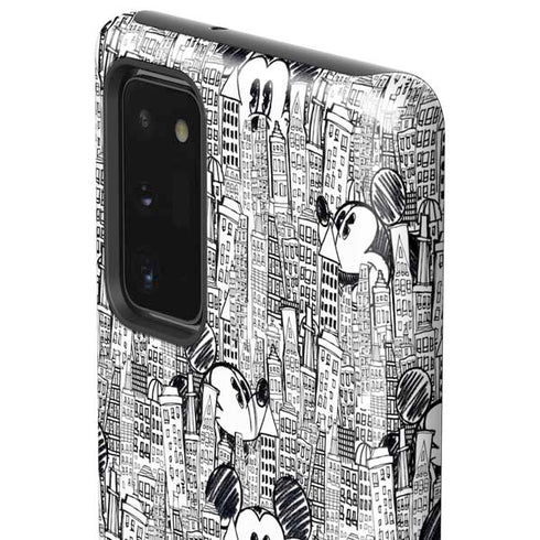 Disney Mickey Mouse Cityscape Sketch Galaxy Note20 5G Pro Case