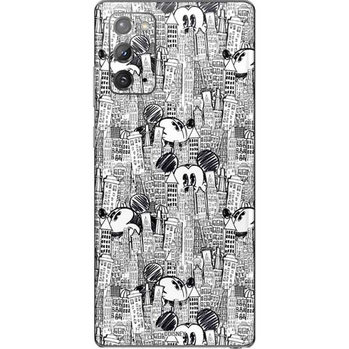 Disney Mickey Mouse Cityscape Sketch Galaxy Note20 5G Skin