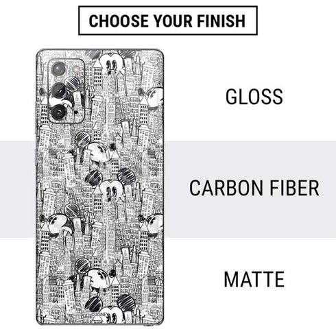 Disney Mickey Mouse Cityscape Sketch Galaxy Note20 5G Skin