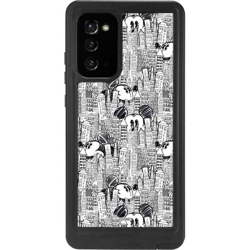 Disney Mickey Mouse Cityscape Sketch Galaxy Note20 5G Waterproof Case