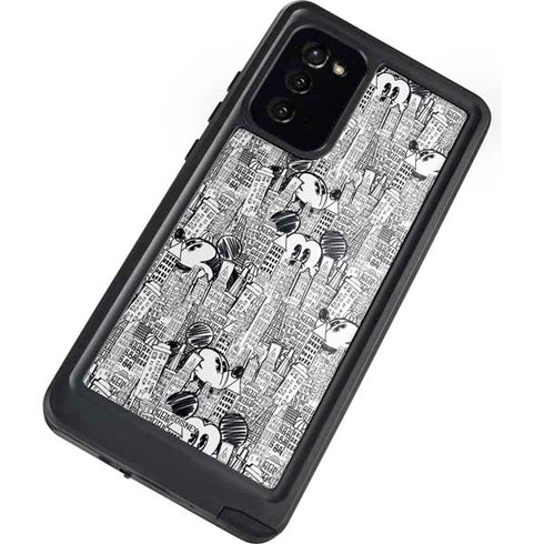 Disney Mickey Mouse Cityscape Sketch Galaxy Note20 5G Waterproof Case