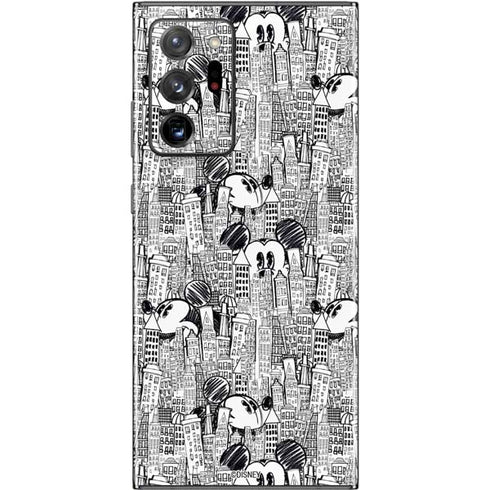 Disney Mickey Mouse Cityscape Sketch Galaxy Note20 Ultra 5G Skin