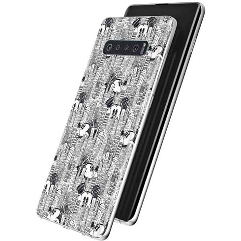 Disney Mickey Mouse Cityscape Sketch Galaxy S10 Plus Skin