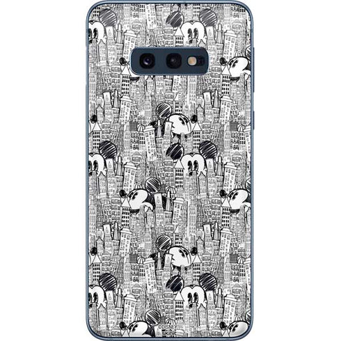 Disney Mickey Mouse Cityscape Sketch Galaxy S10e Skin