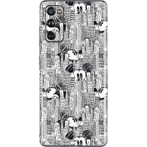 Disney Mickey Mouse Cityscape Sketch Galaxy S20 Fan Edition Skin
