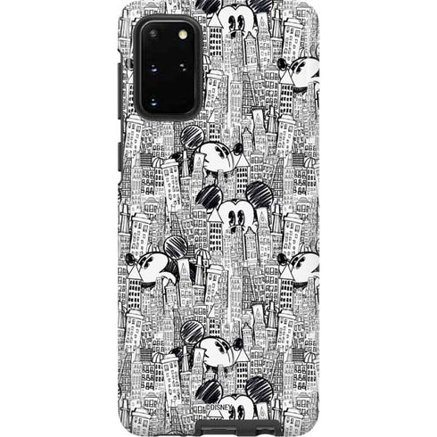 Disney Mickey Mouse Cityscape Sketch Galaxy S20 Plus Pro Case