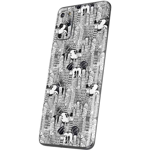 Disney Mickey Mouse Cityscape Sketch Galaxy S20 Plus Skin