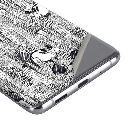 Disney Mickey Mouse Cityscape Sketch Galaxy S20 Plus Skin