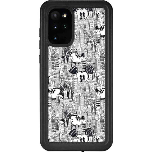 Disney Mickey Mouse Cityscape Sketch Galaxy S20 Plus Waterproof Case