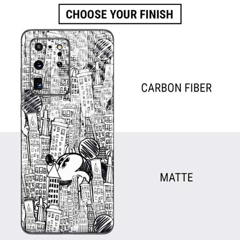 Disney Mickey Mouse Cityscape Sketch Galaxy S20 Ultra 5G Skin