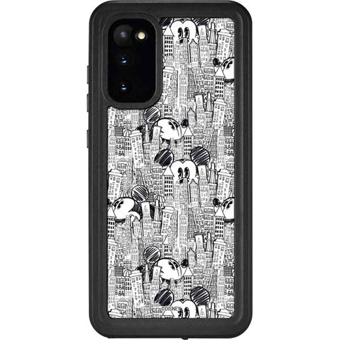 Disney Mickey Mouse Cityscape Sketch Galaxy S20 Waterproof Case