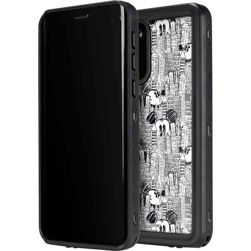 Disney Mickey Mouse Cityscape Sketch Galaxy S20 Waterproof Case