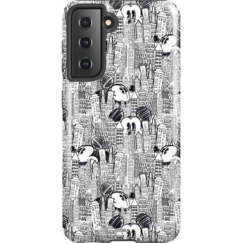 Disney Mickey Mouse Cityscape Sketch Galaxy S21 5G Pro Case