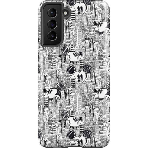 Disney Mickey Mouse Cityscape Sketch Galaxy S21 FE Pro Case