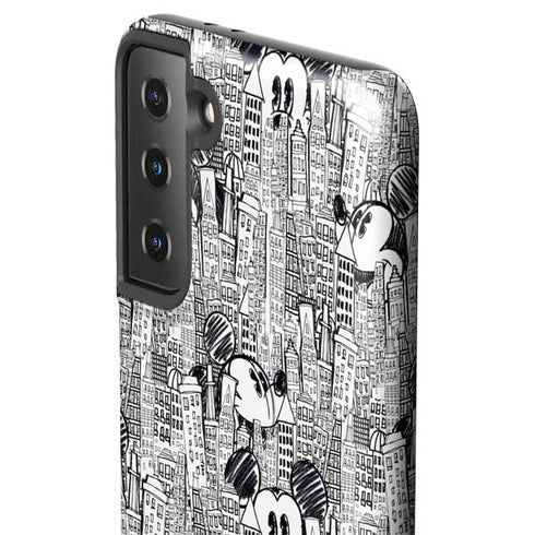 Disney Mickey Mouse Cityscape Sketch Galaxy S21 Plus 5G Pro Case