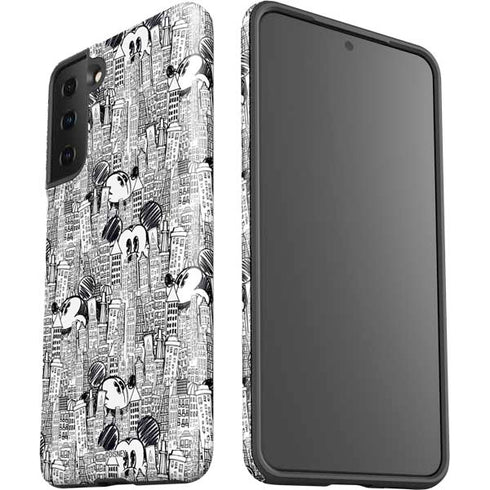 Disney Mickey Mouse Cityscape Sketch Galaxy S21 Plus 5G Pro Case