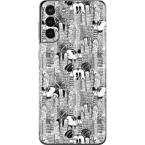 Disney Mickey Mouse Cityscape Sketch Galaxy S21 Plus 5G Skin
