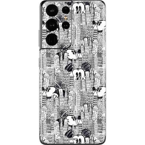 Disney Mickey Mouse Cityscape Sketch Galaxy S21 Ultra 5G Skin