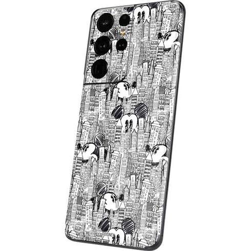 Disney Mickey Mouse Cityscape Sketch Galaxy S21 Ultra 5G Skin
