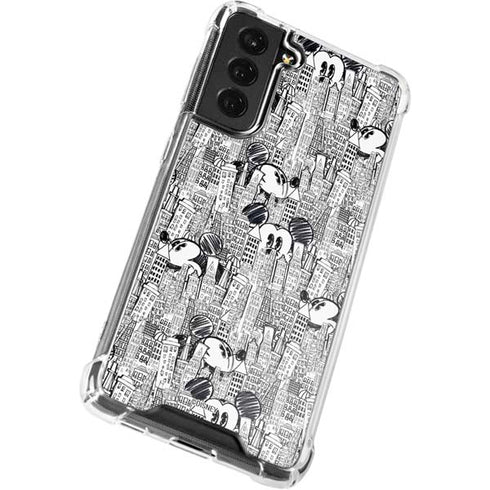 Disney Mickey Mouse Cityscape Sketch Galaxy S22 Clear Case