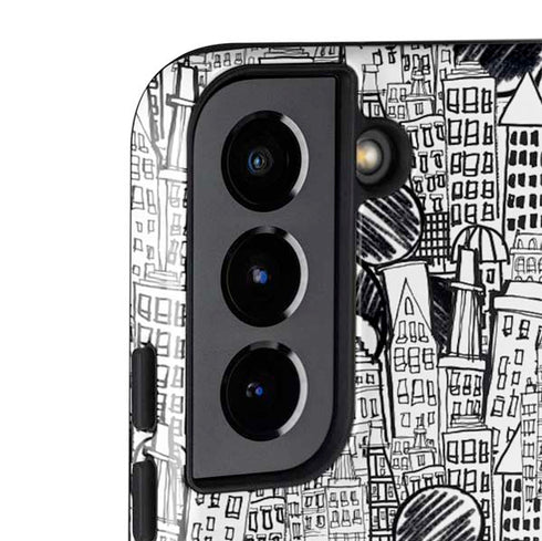 Disney Mickey Mouse Cityscape Sketch Galaxy S22 Plus Pro Case