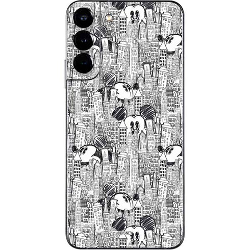 Disney Mickey Mouse Cityscape Sketch Galaxy S22 Plus Skin