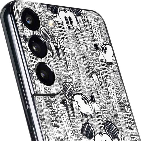 Disney Mickey Mouse Cityscape Sketch Galaxy S22 Plus Skin