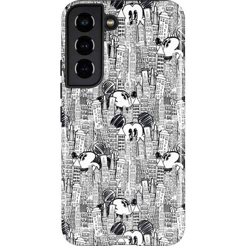 Disney Mickey Mouse Cityscape Sketch Galaxy S22 Pro Case